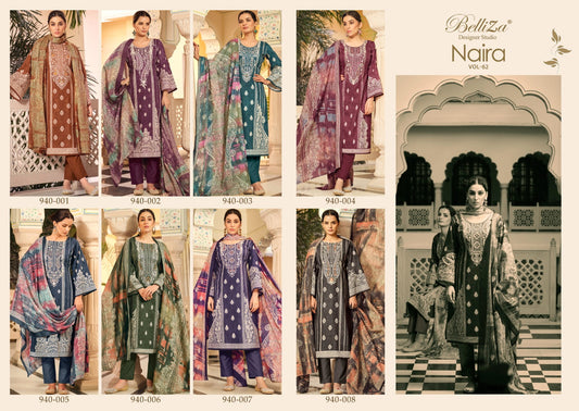 Naira Vol 62 Belliza Designer Studio Cotton Karachi Salwar Suits Exporter Gujarat