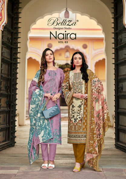 Naira Vol 83 Belliza Designer Studio Cotton Karachi Salwar Suits Supplier India