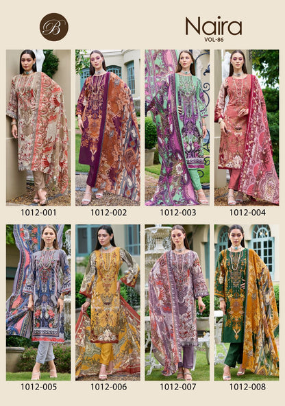 Naira Vol 86 Belliza Designer Studio Cotton Karachi Salwar Suits Wholesale Price