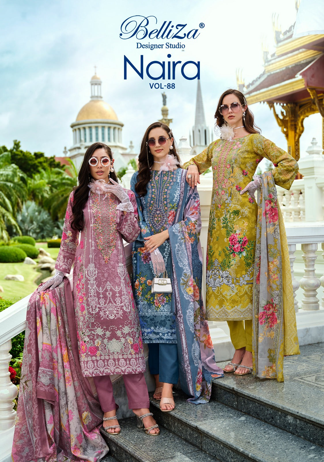 Naira Vol 88 Belliza Designer Studio Cotton Karachi Salwar Suits Supplier Gujarat