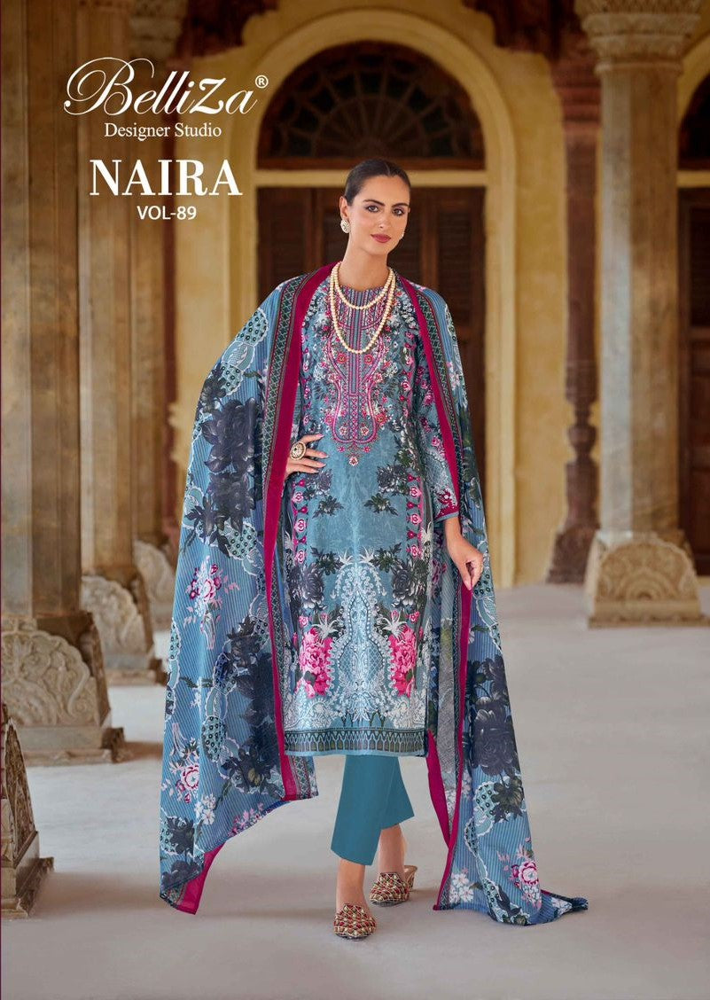 Naira Vol 89 Belliza Designer Studio Cotton Karachi Salwar Suits Manufacturer India