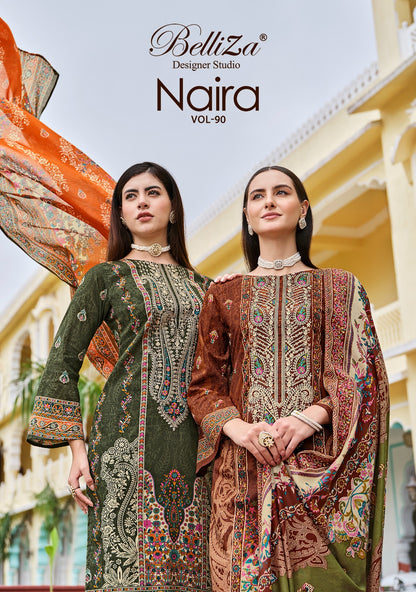 Naira Vol 90 Belliza Designer Studio Cotton Karachi Salwar Suits Supplier India