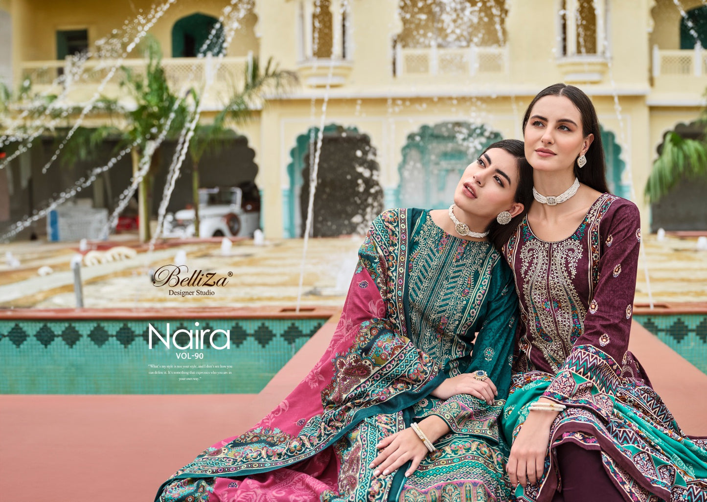 Naira Vol 90 Belliza Designer Studio Cotton Karachi Salwar Suits Supplier India