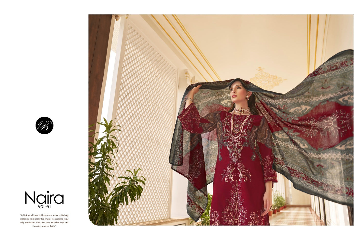 Naira Vol 91 Belliza Designer Studio Cotton Karachi Salwar Suits Exporter Ahmedabad