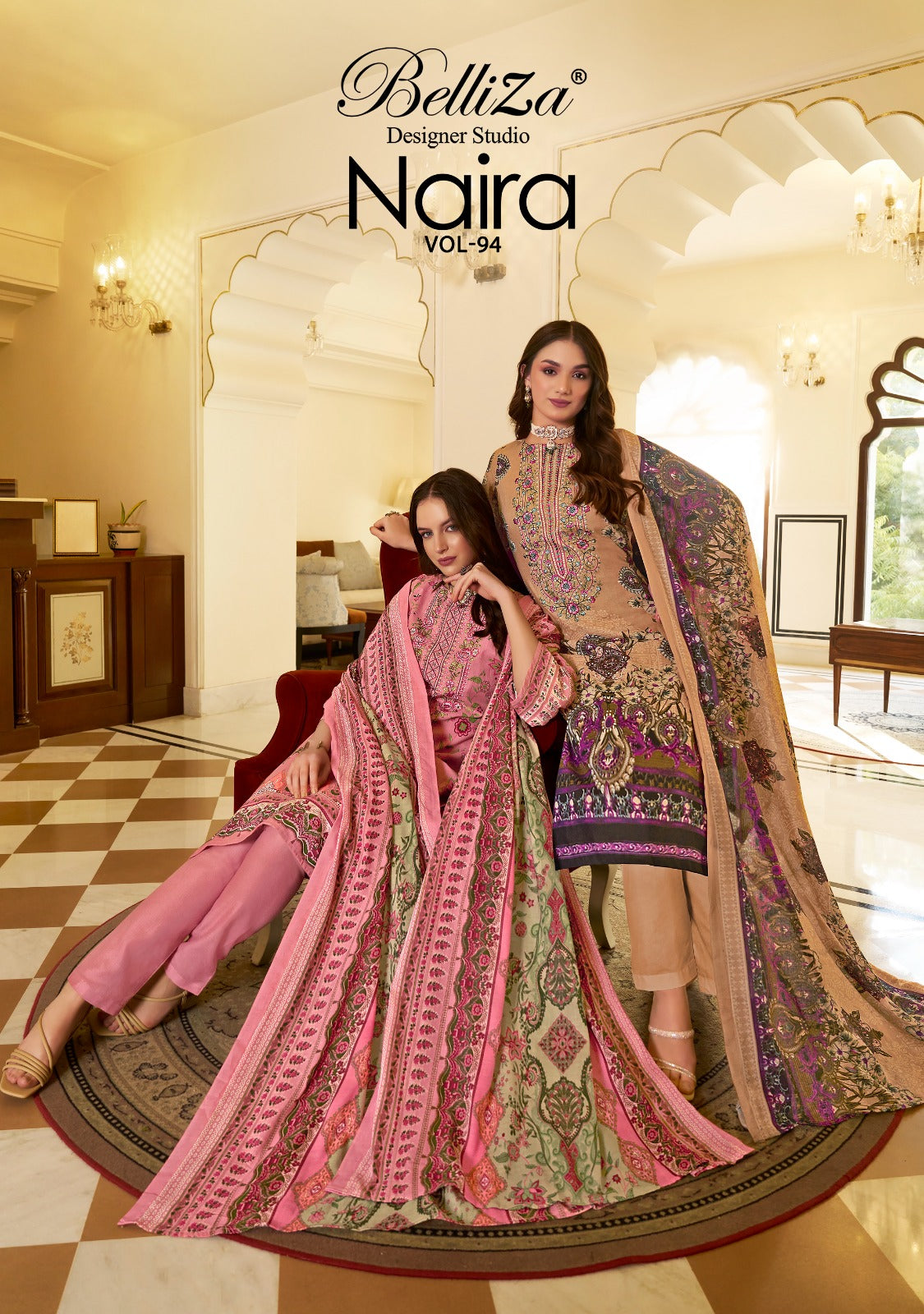 Naira Vol 94 Belliza Designer Studio Pure Cotton Karachi Salwar Suits Wholesaler India