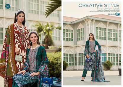 नायरा वॉल्यूम 98 बेलिज़ा डिज़ाइनर स्टूडियो कॉटन कराची सलवार सूट निर्माता भारत