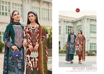 नायरा वॉल्यूम 98 बेलिज़ा डिज़ाइनर स्टूडियो कॉटन कराची सलवार सूट निर्माता भारत