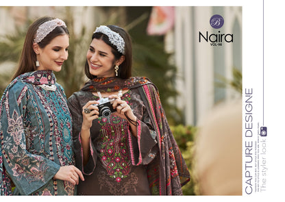नायरा वॉल्यूम 98 बेलिज़ा डिज़ाइनर स्टूडियो कॉटन कराची सलवार सूट निर्माता भारत