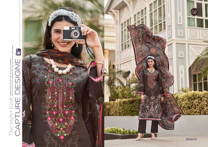 नायरा वॉल्यूम 98 बेलिज़ा डिज़ाइनर स्टूडियो कॉटन कराची सलवार सूट निर्माता भारत