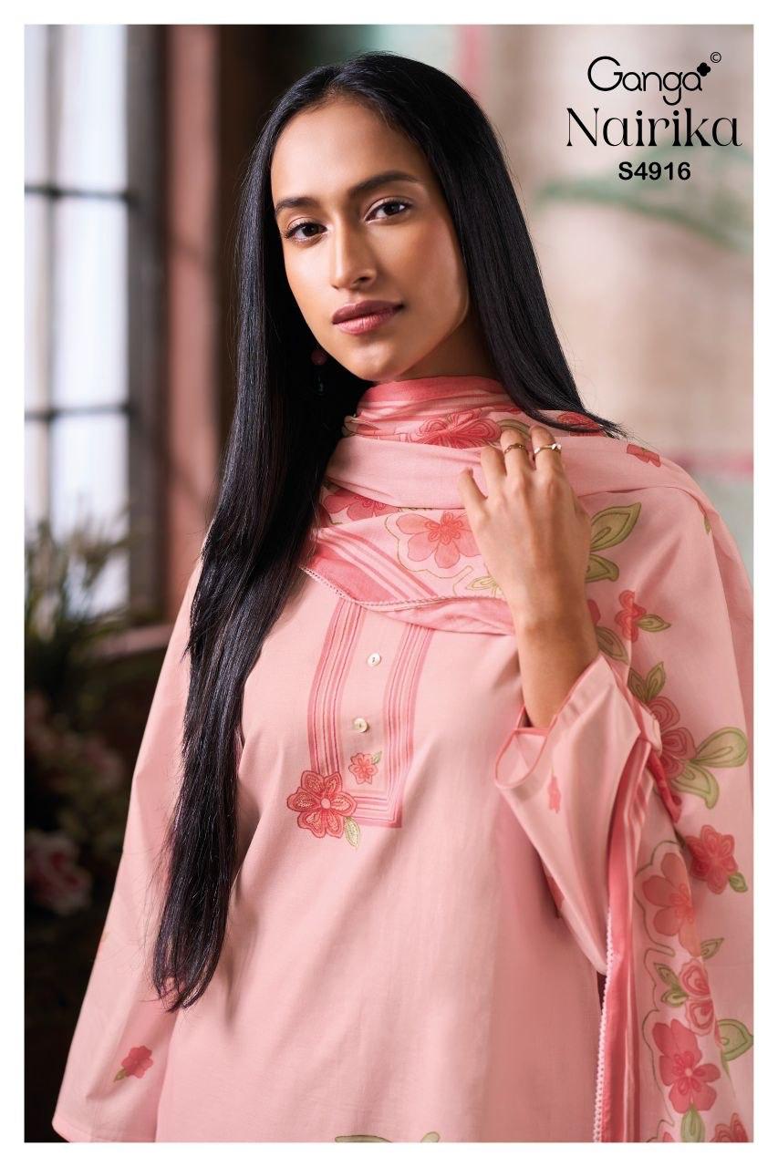 Nairika S4916 Ganga Cotton Plazzo Style Suits Exporter Ahmedabad