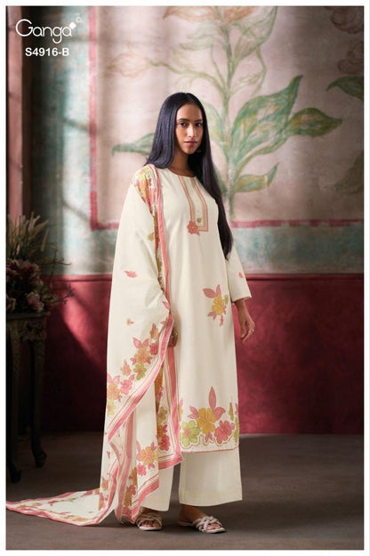 Nairika S4916 Ganga Cotton Plazzo Style Suits Exporter Ahmedabad