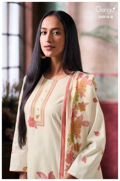 Nairika S4916 Ganga Cotton Plazzo Style Suits Exporter Ahmedabad