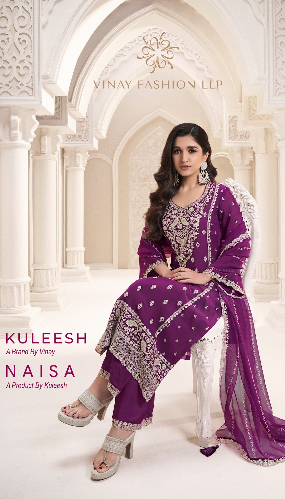 Naisa Kuleesh Vinay Fashion Llp Silk Chiffon Plazzo Style Suits Manufacturer Gujarat