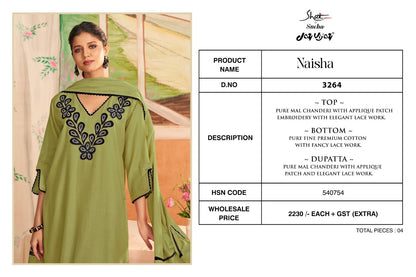Naisha 3264 Jay Vijay Shai Mal Chanderi Pant Style Suits Exporter Ahmedabad