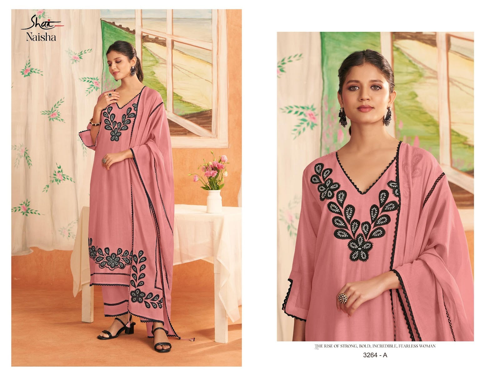 Naisha 3264 Jay Vijay Shai Mal Chanderi Pant Style Suits Exporter Ahmedabad
