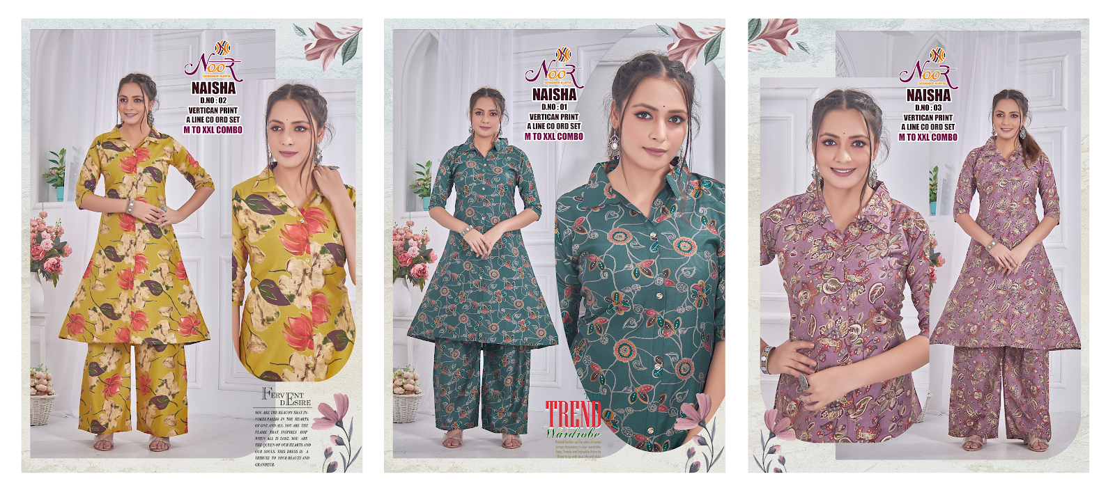 Naisha Noor Vertican Kurti Plazzo Set Wholesaler India