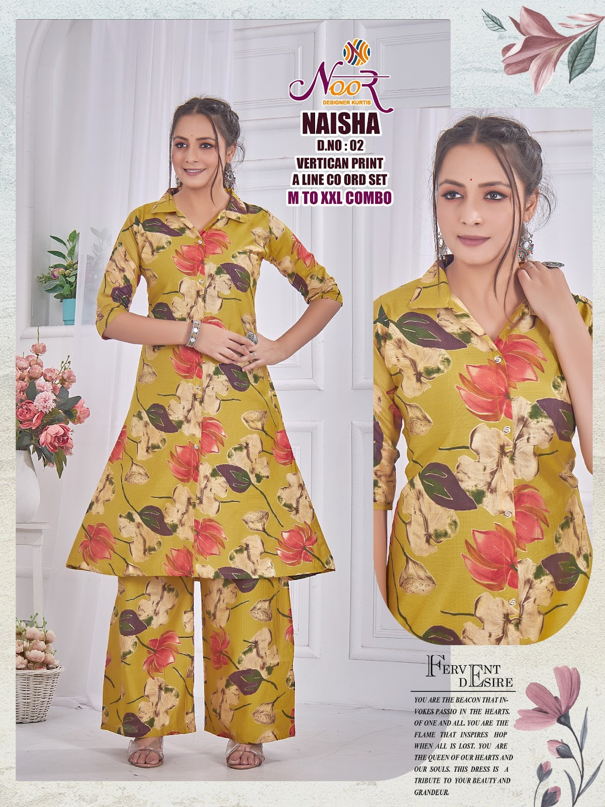 Naisha Noor Vertican Kurti Plazzo Set Wholesaler India