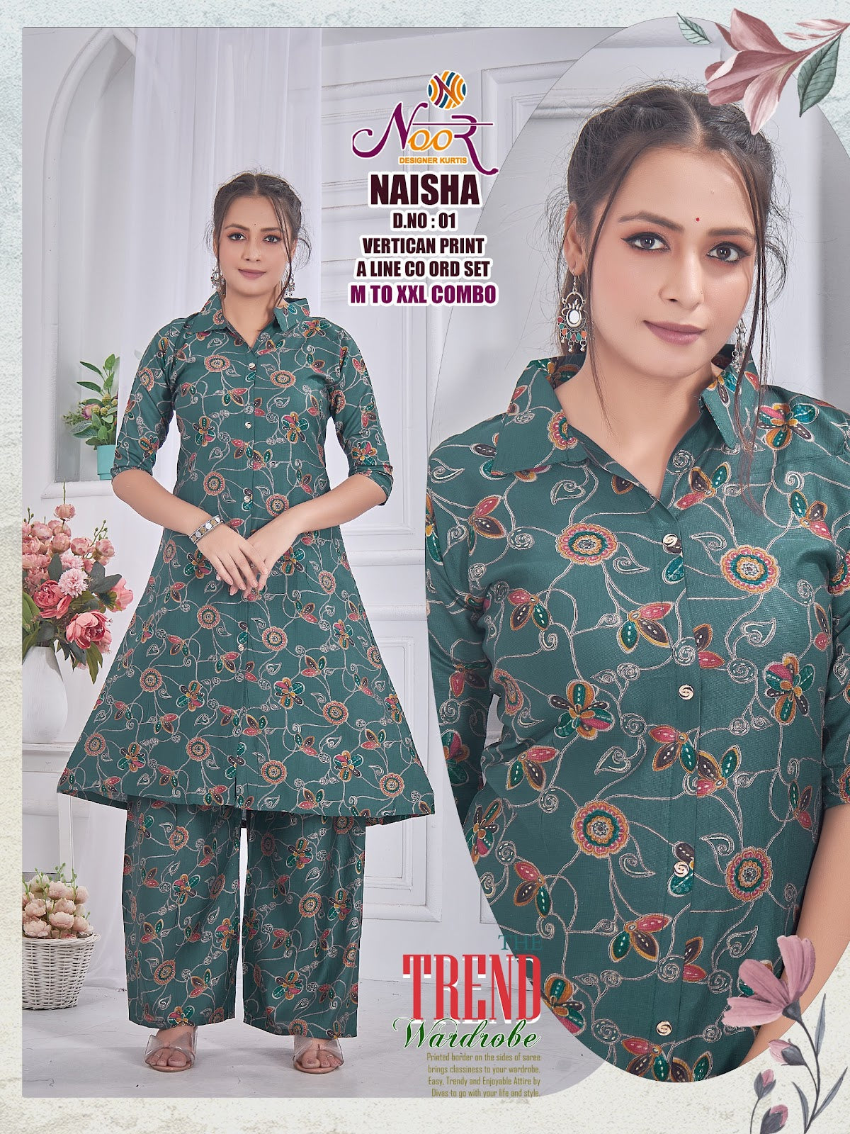 Naisha Noor Vertican Kurti Plazzo Set Wholesaler India