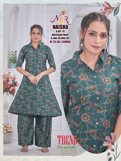 Naisha Noor Vertican Kurti Plazzo Set Wholesaler India