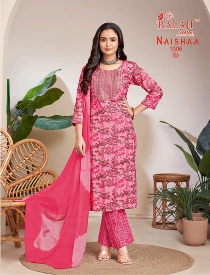 Naishaa Balaji Cotton Readymade Pant Style Suits Wholesaler Gujarat