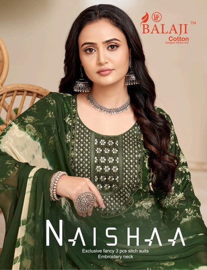 Naishaa Balaji Cotton Readymade Pant Style Suits Wholesaler Gujarat