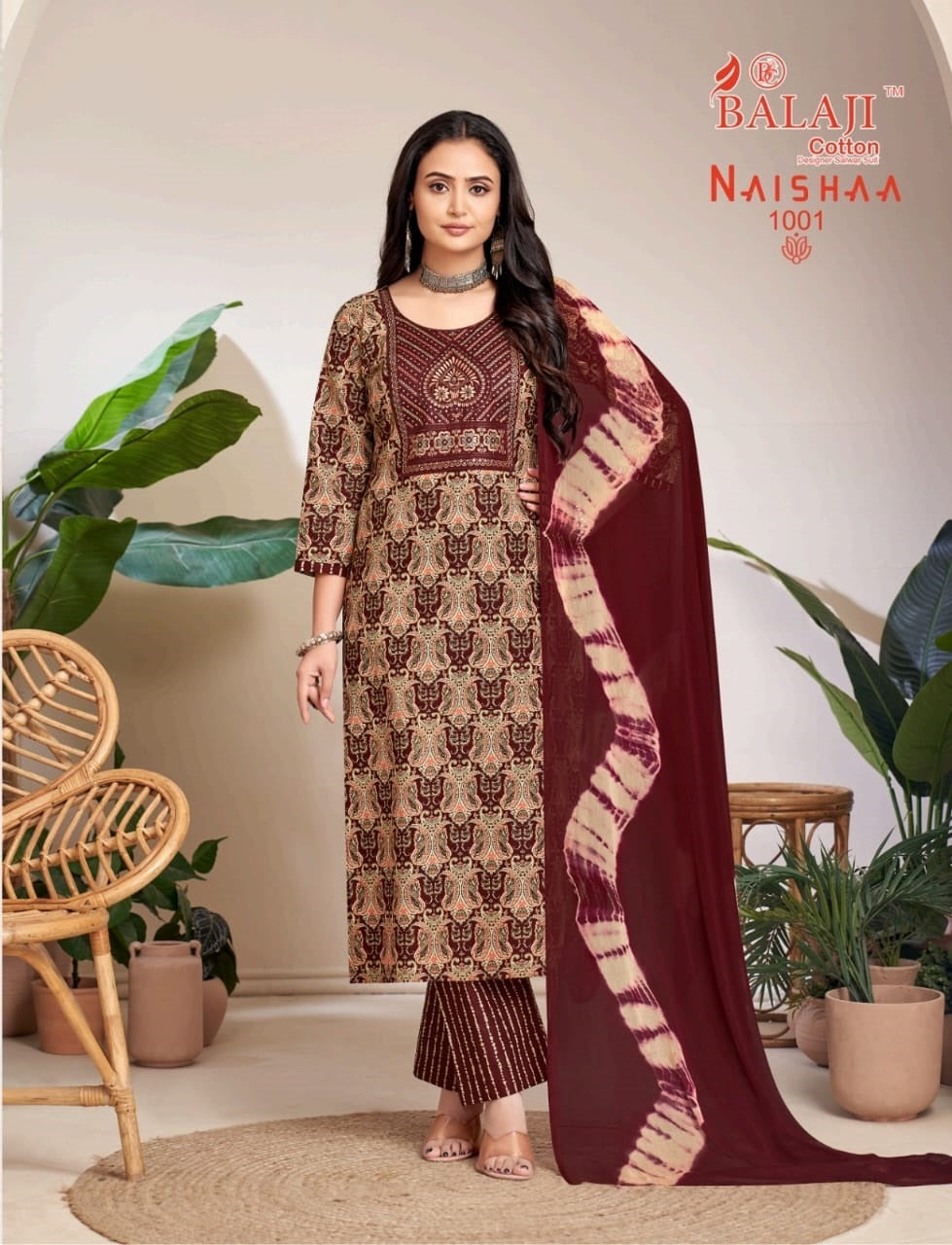 Naishaa Balaji Cotton Readymade Pant Style Suits Wholesaler Gujarat