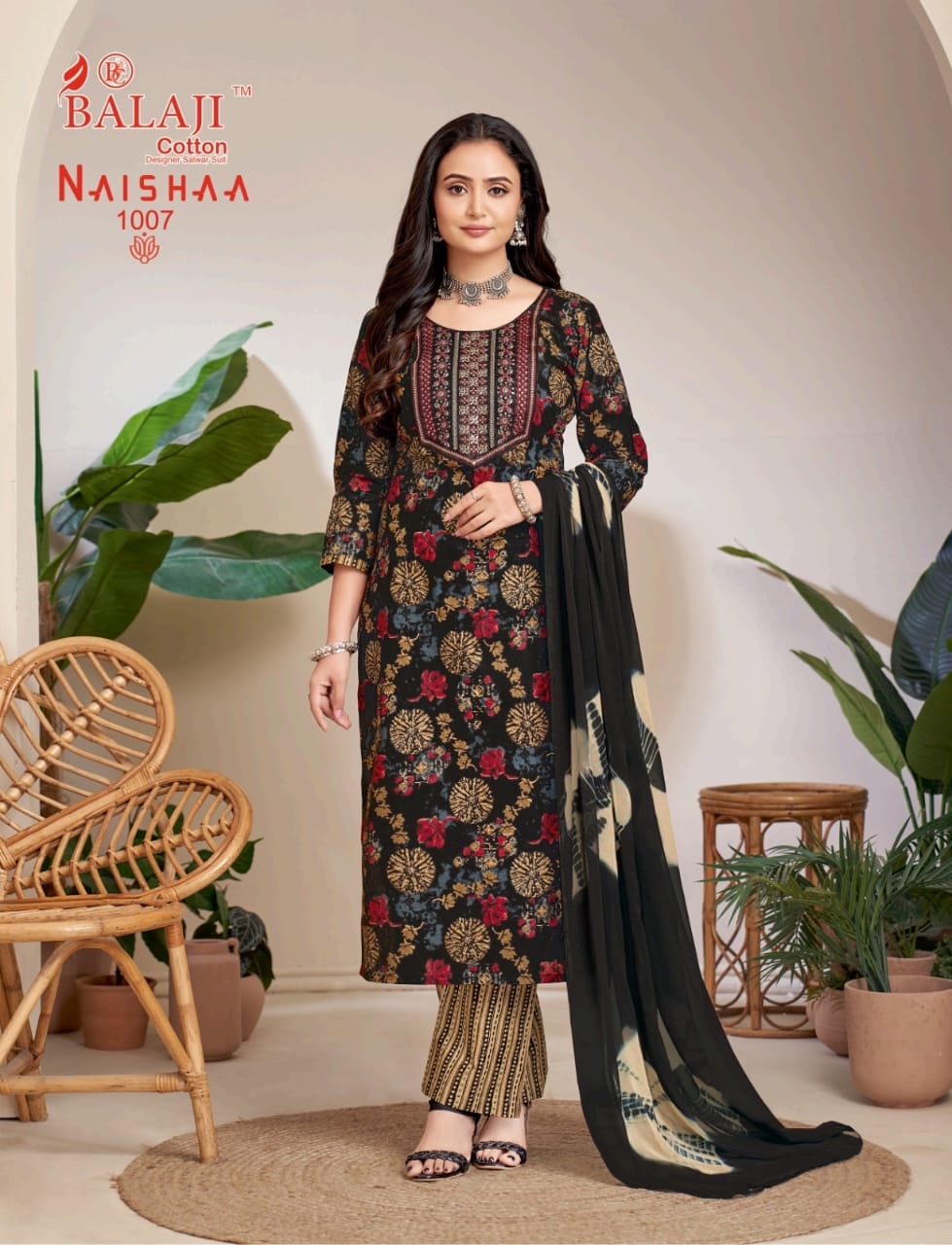 Naishaa Balaji Cotton Readymade Pant Style Suits Wholesaler Gujarat