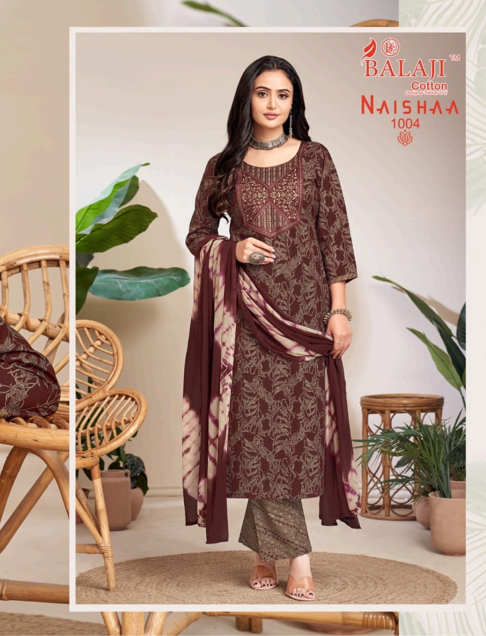 Naishaa Balaji Cotton Readymade Pant Style Suits Wholesaler Gujarat