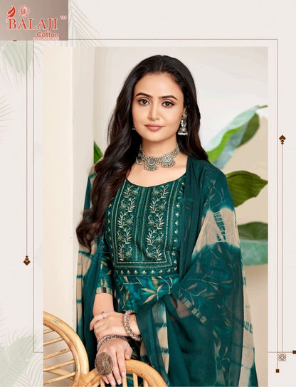 Naishaa Balaji Cotton Readymade Pant Style Suits Wholesaler Gujarat