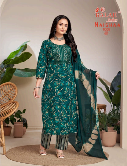 Naishaa Balaji Cotton Readymade Pant Style Suits Wholesaler Gujarat