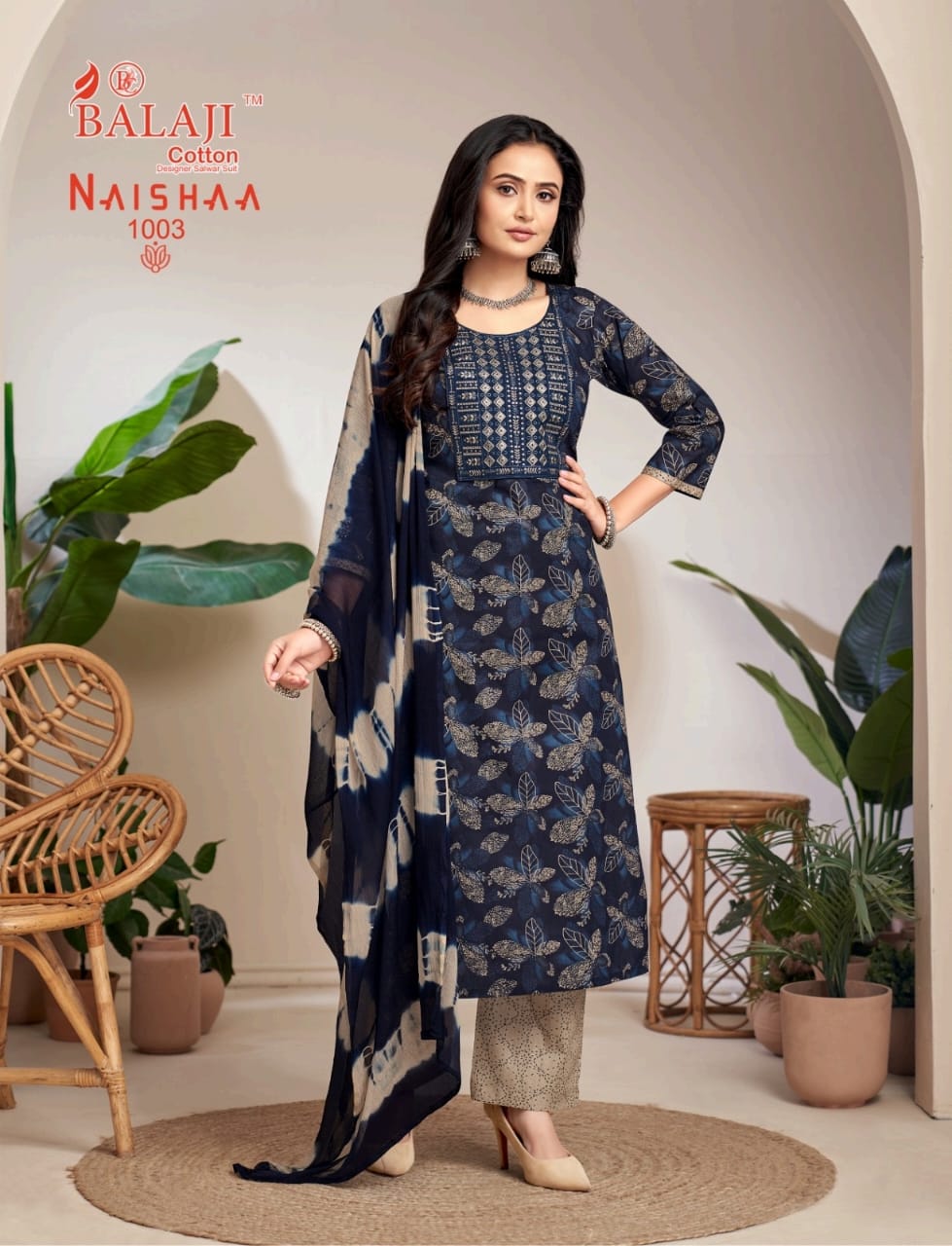 Naishaa Balaji Cotton Readymade Pant Style Suits Wholesaler Gujarat