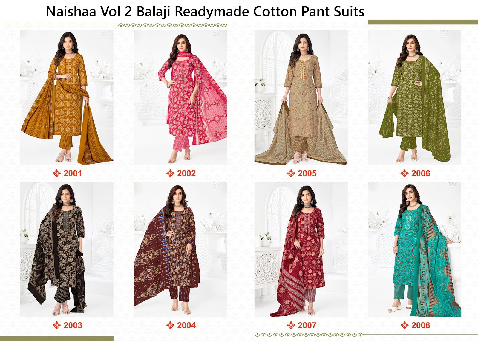 Naishaa Vol 2 Balaji Readymade Cotton Pant Suits Exporter Gujarat