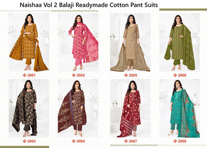 Naishaa Vol 2 Balaji Readymade Cotton Pant Suits Exporter Gujarat