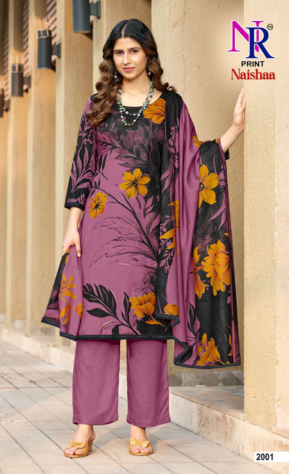 Naishaa Vol 2 Nr Print Rayon Pant Style Suits Manufacturer Ahmedabad