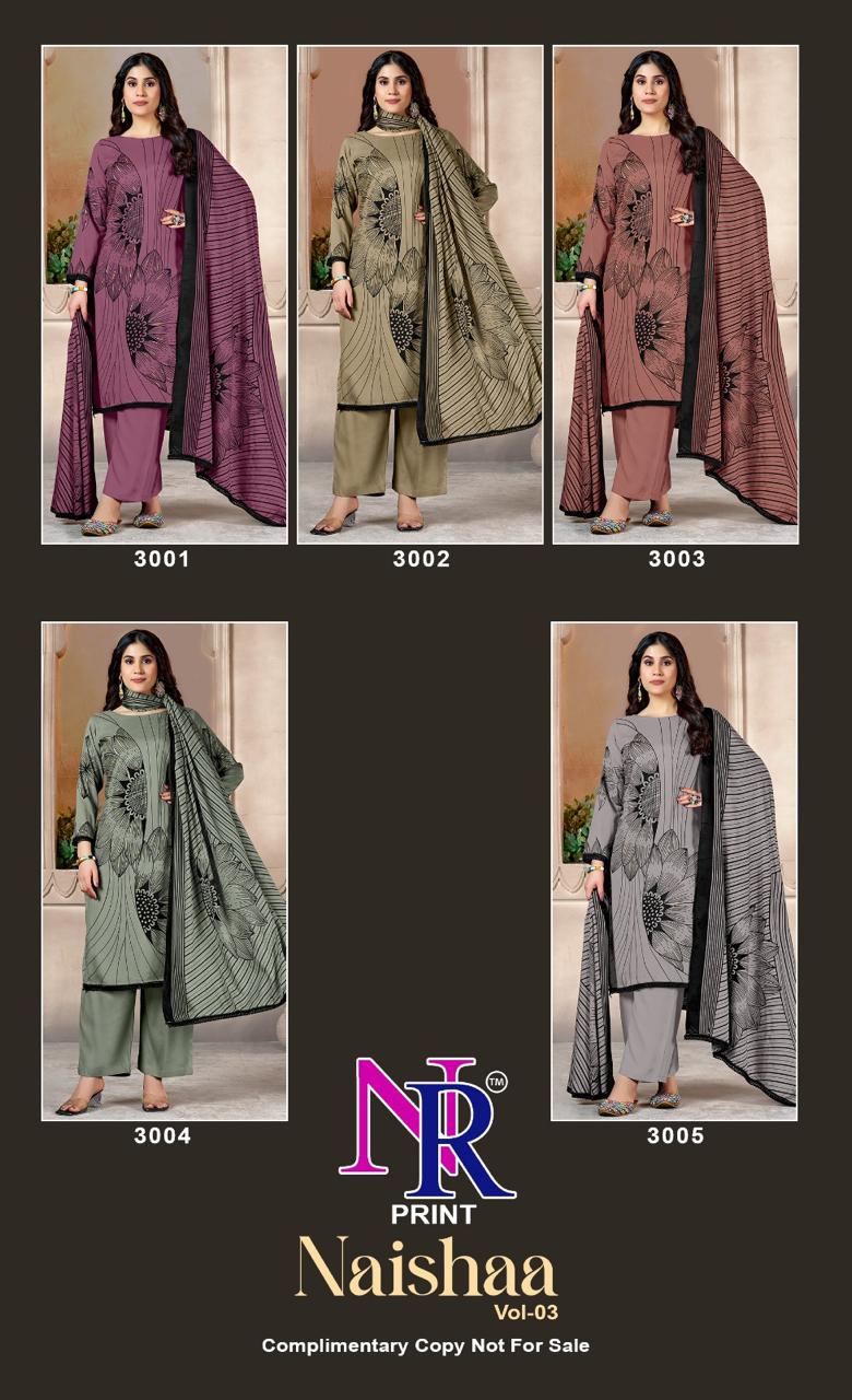 Naishaa Vol 3 Nr Print Rayon Pant Style Suits Manufacturer
