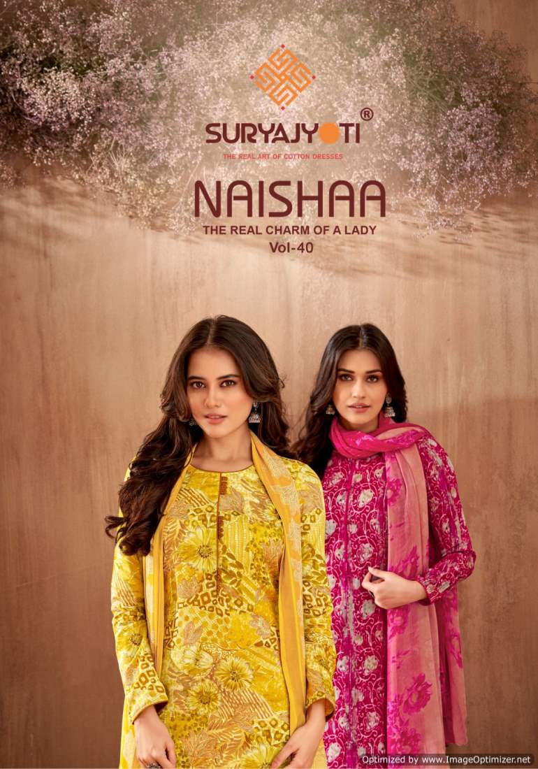 Naishaa Vol 40 Suryajyoti Jaam Satin Pant Style Suits