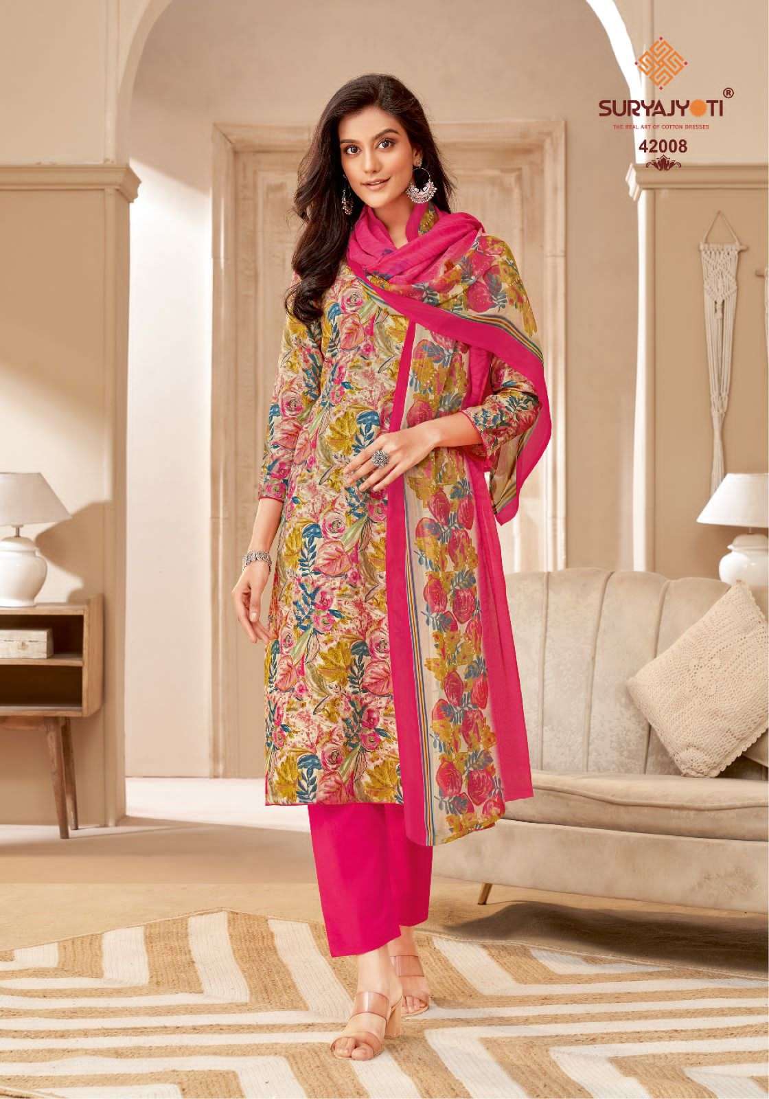 Naishaa Vol 42 Suryajyoti Jaam Satin Pant Style Suits Manufacturer Gujarat