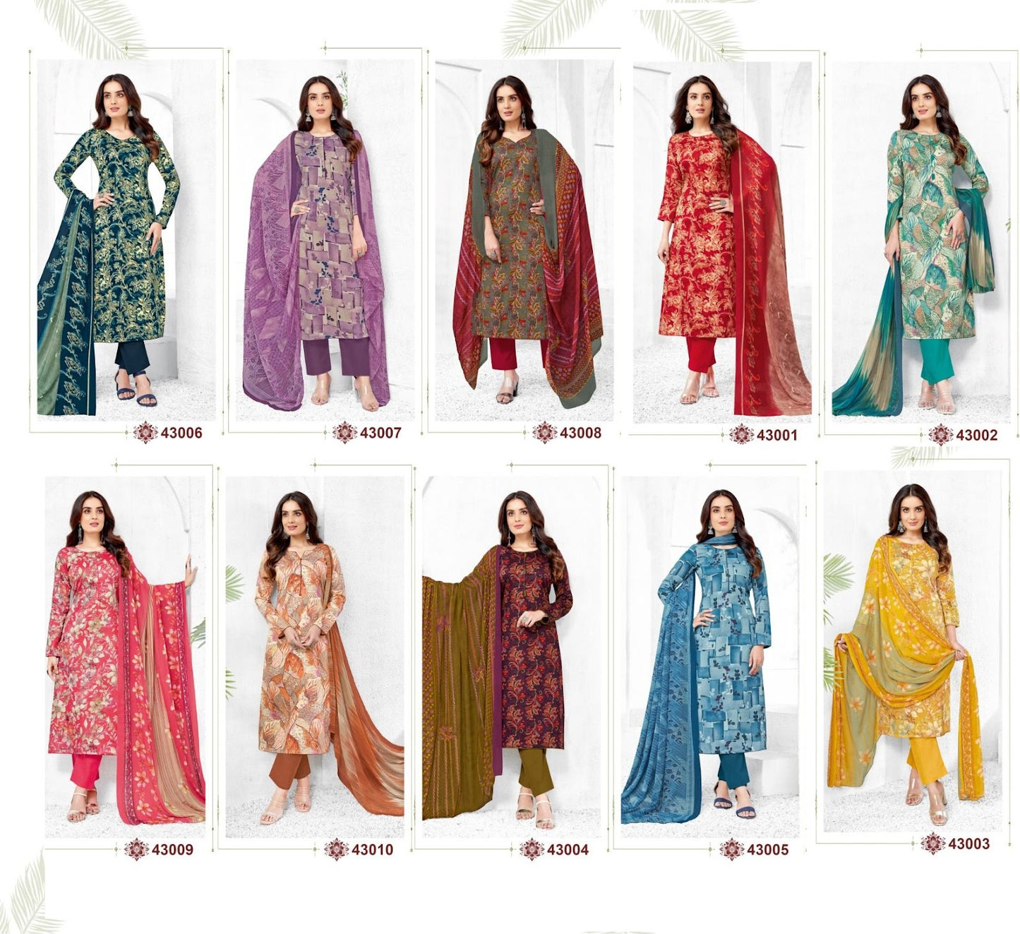 Naishaa Vol 43 Suryajyoti Jaam Satin Pant Style Suits Supplier Gujarat