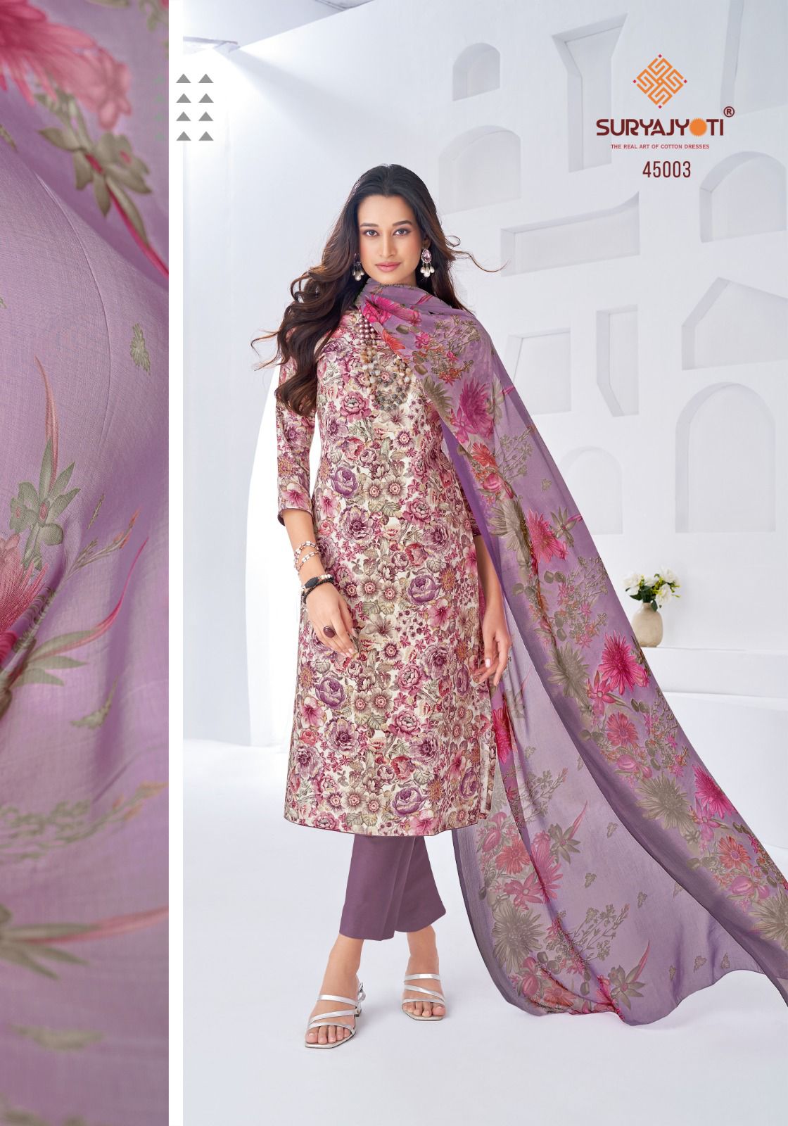 Naishaa Vol 45 Suryajyoti Jaam Satin Pant Style Suits Supplier