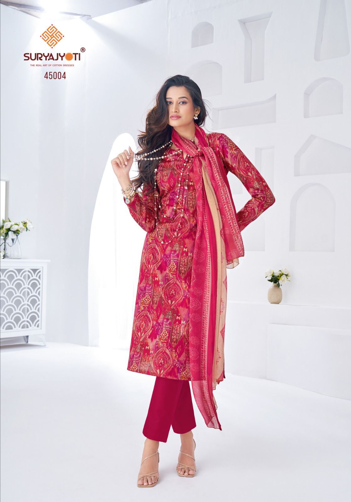 Naishaa Vol 45 Suryajyoti Jaam Satin Pant Style Suits Supplier
