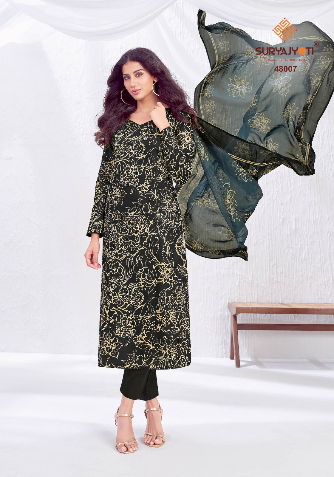 Naishaa Vol 48 Suryajyoti Jaam Satin Pant Style Suits Wholesaler India
