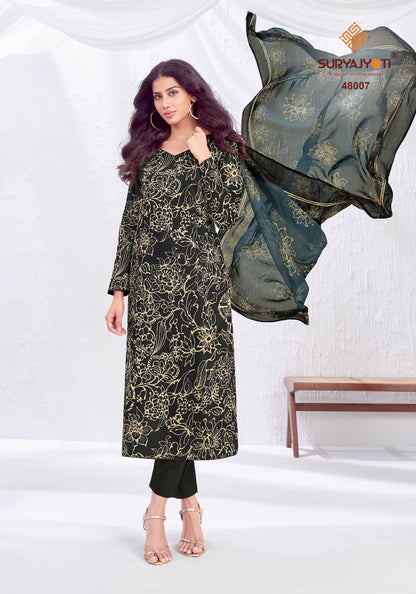 Naishaa Vol 48 Suryajyoti Jaam Satin Pant Style Suits Wholesaler India