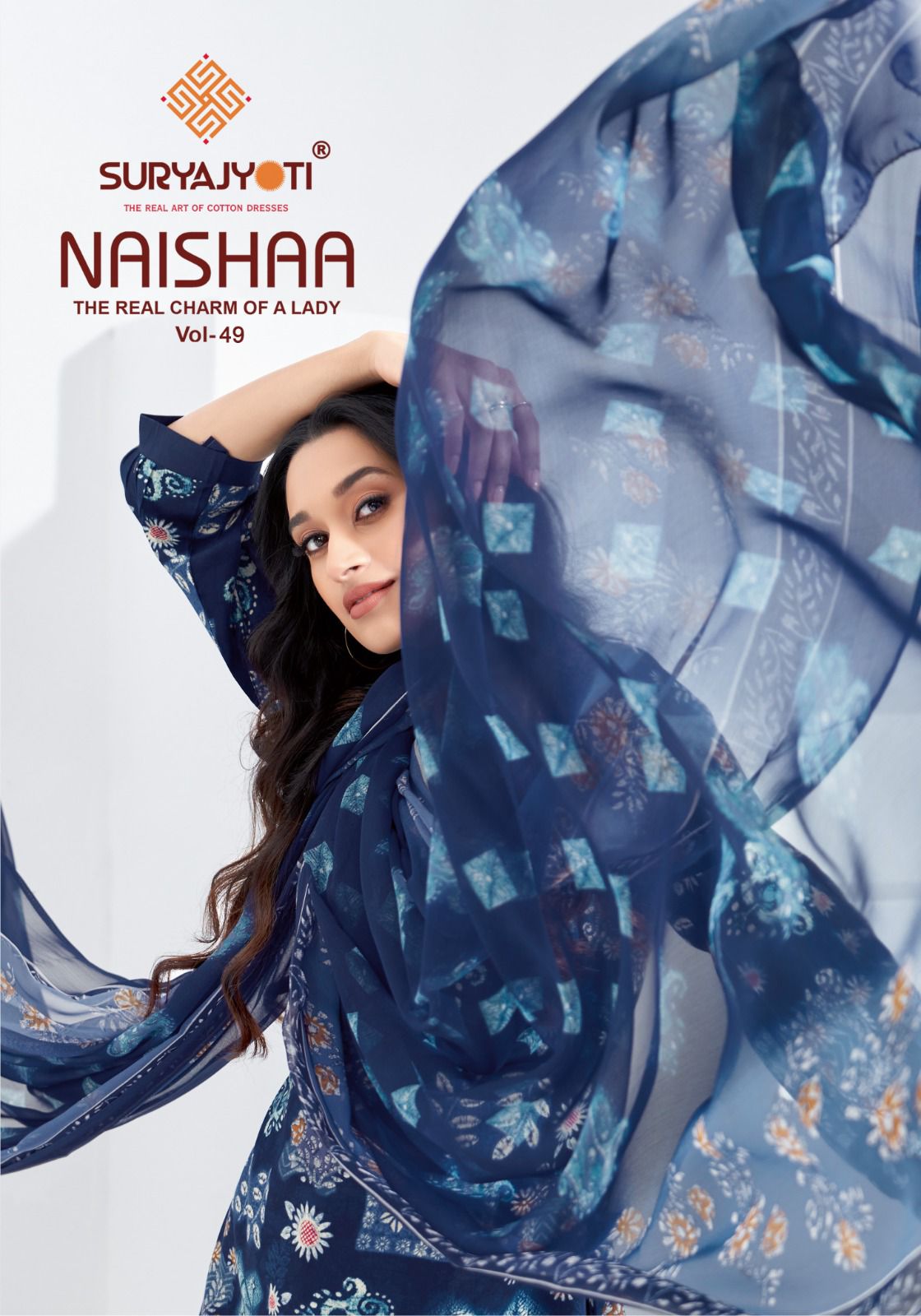 Naishaa Vol 49 Suryajyoti Jaam Satin Pant Style Suits Manufacturer Gujarat