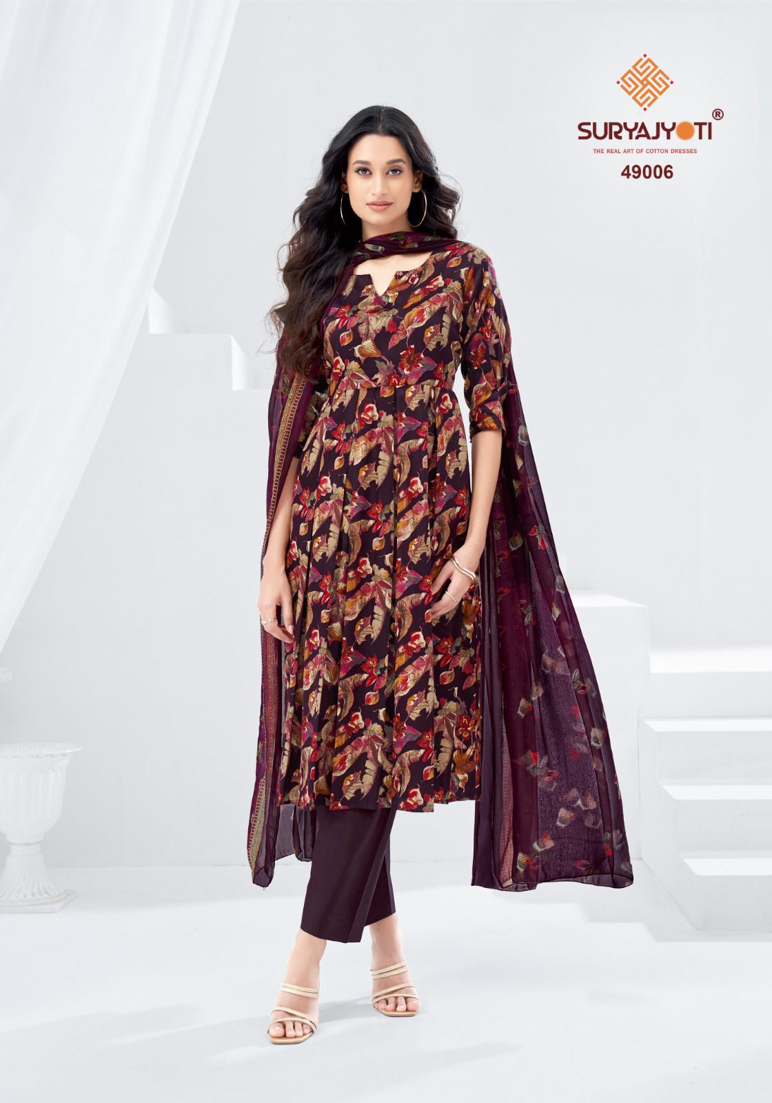 Naishaa Vol 49 Suryajyoti Jaam Satin Pant Style Suits Manufacturer Gujarat