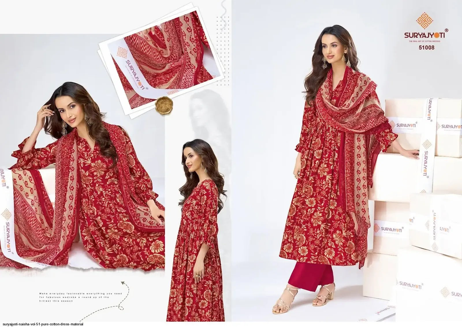 Naishaa Vol 51 Suryajyoti Jaam Satin Pant Style Suits Manufacturer India