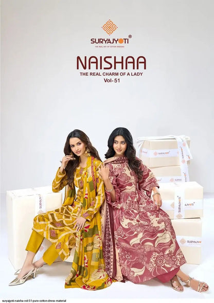 Naishaa Vol 51 Suryajyoti Jaam Satin Pant Style Suits Manufacturer India