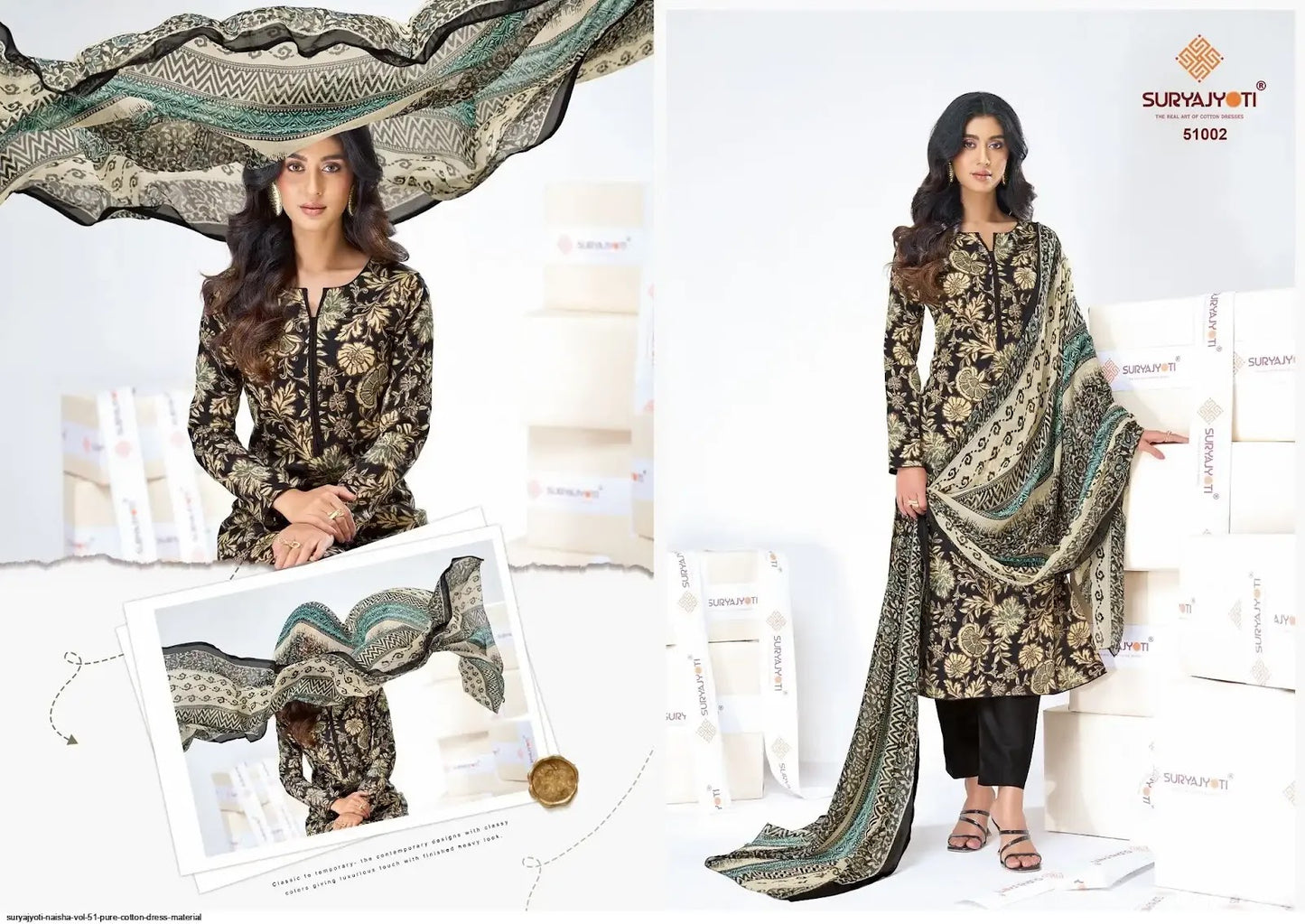 Naishaa Vol 51 Suryajyoti Jaam Satin Pant Style Suits Manufacturer India