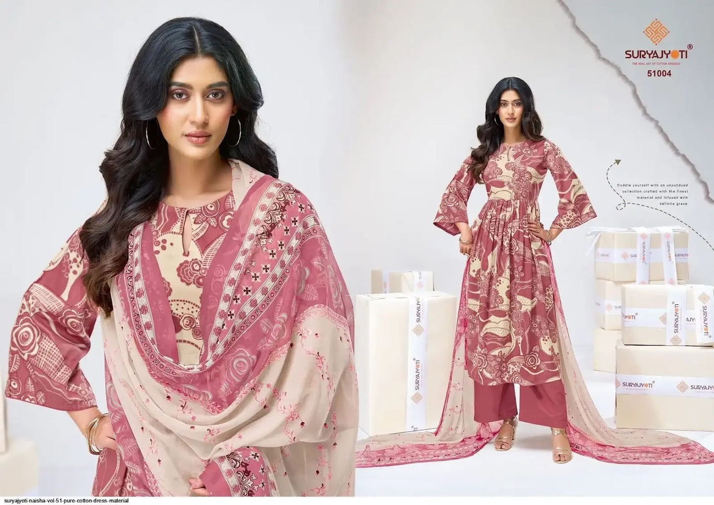 Naishaa Vol 51 Suryajyoti Jaam Satin Pant Style Suits Manufacturer India