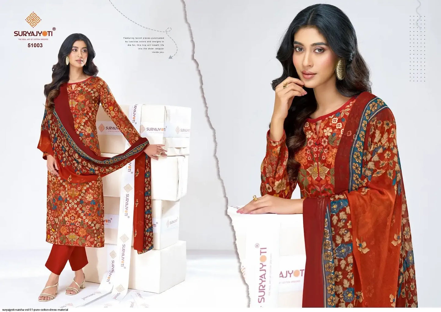Naishaa Vol 51 Suryajyoti Jaam Satin Pant Style Suits Manufacturer India