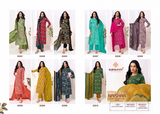 Naishaa Vol 52 Suryajyoti Jam Satin Pant Style Suits Manufacturer Gujarat